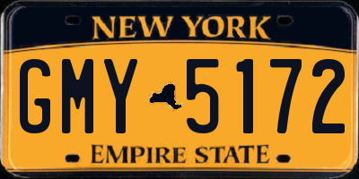 NY license plate GMY5172