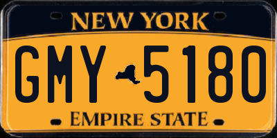 NY license plate GMY5180