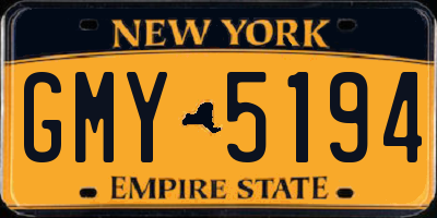 NY license plate GMY5194