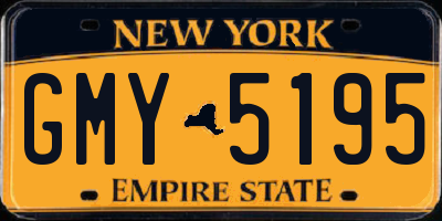 NY license plate GMY5195