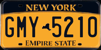 NY license plate GMY5210