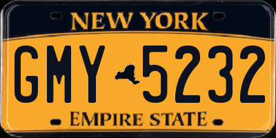 NY license plate GMY5232