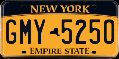 NY license plate GMY5250