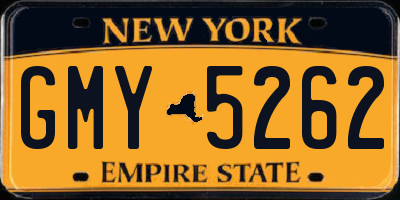 NY license plate GMY5262