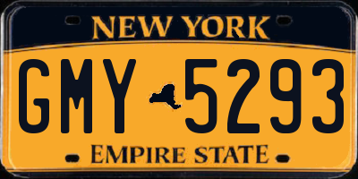 NY license plate GMY5293