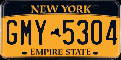 NY license plate GMY5304
