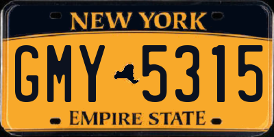 NY license plate GMY5315