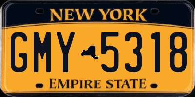 NY license plate GMY5318