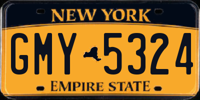 NY license plate GMY5324