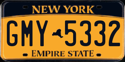 NY license plate GMY5332
