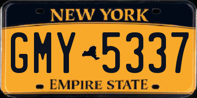 NY license plate GMY5337