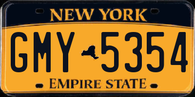 NY license plate GMY5354