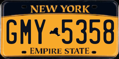 NY license plate GMY5358