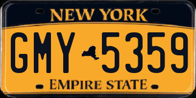 NY license plate GMY5359