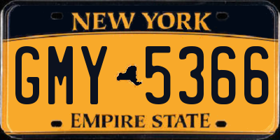 NY license plate GMY5366