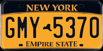 NY license plate GMY5370