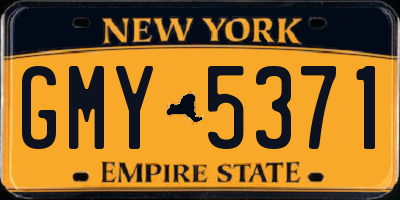 NY license plate GMY5371
