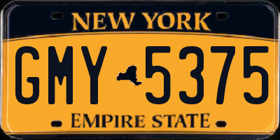 NY license plate GMY5375