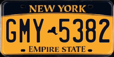 NY license plate GMY5382