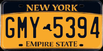 NY license plate GMY5394