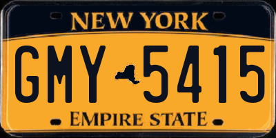 NY license plate GMY5415