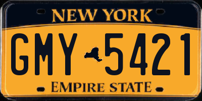 NY license plate GMY5421