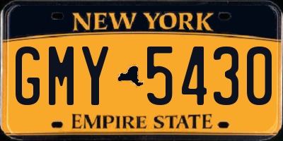 NY license plate GMY5430