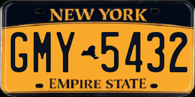 NY license plate GMY5432