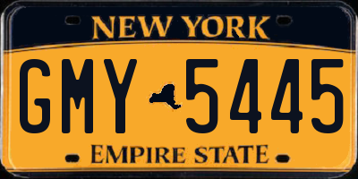 NY license plate GMY5445