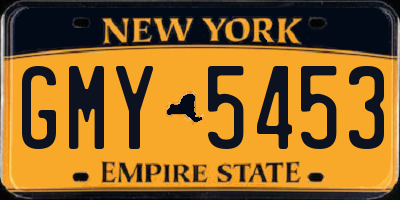 NY license plate GMY5453