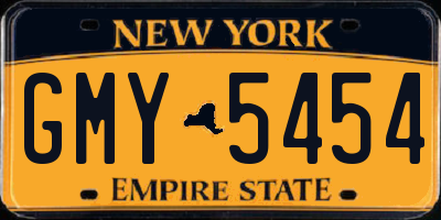 NY license plate GMY5454
