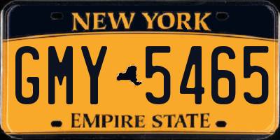 NY license plate GMY5465
