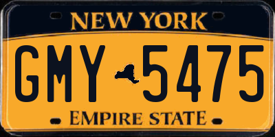 NY license plate GMY5475