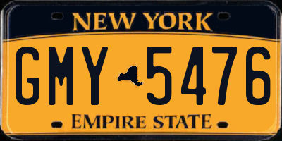 NY license plate GMY5476