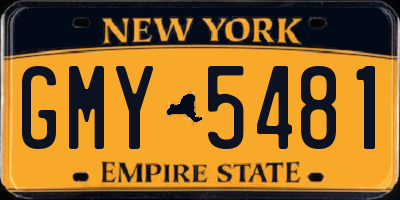 NY license plate GMY5481