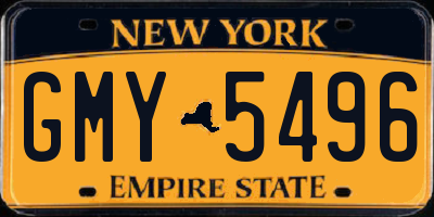 NY license plate GMY5496