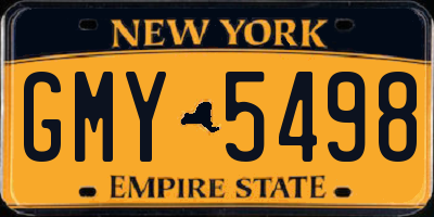 NY license plate GMY5498
