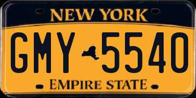 NY license plate GMY5540