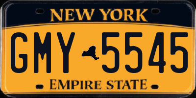 NY license plate GMY5545