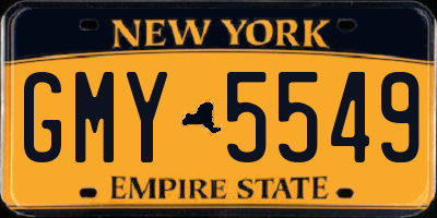 NY license plate GMY5549
