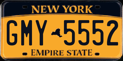 NY license plate GMY5552