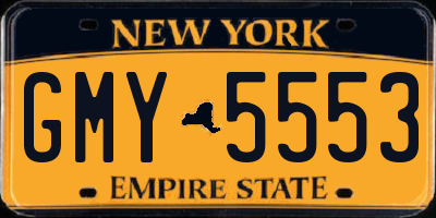 NY license plate GMY5553
