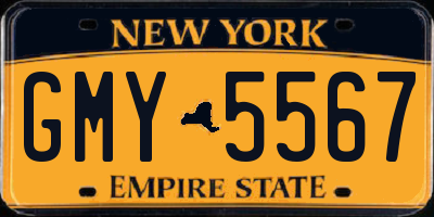 NY license plate GMY5567