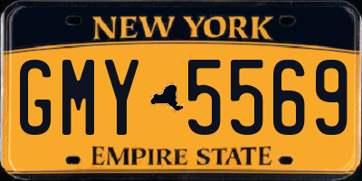 NY license plate GMY5569