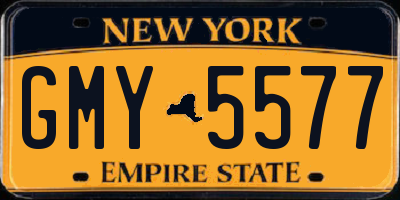 NY license plate GMY5577