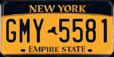 NY license plate GMY5581