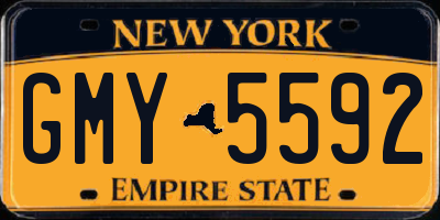 NY license plate GMY5592