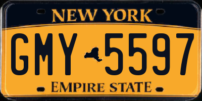 NY license plate GMY5597