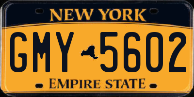 NY license plate GMY5602