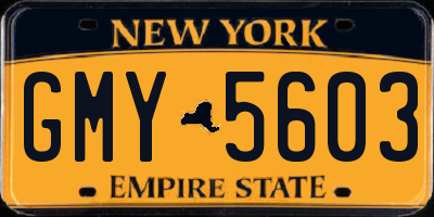 NY license plate GMY5603